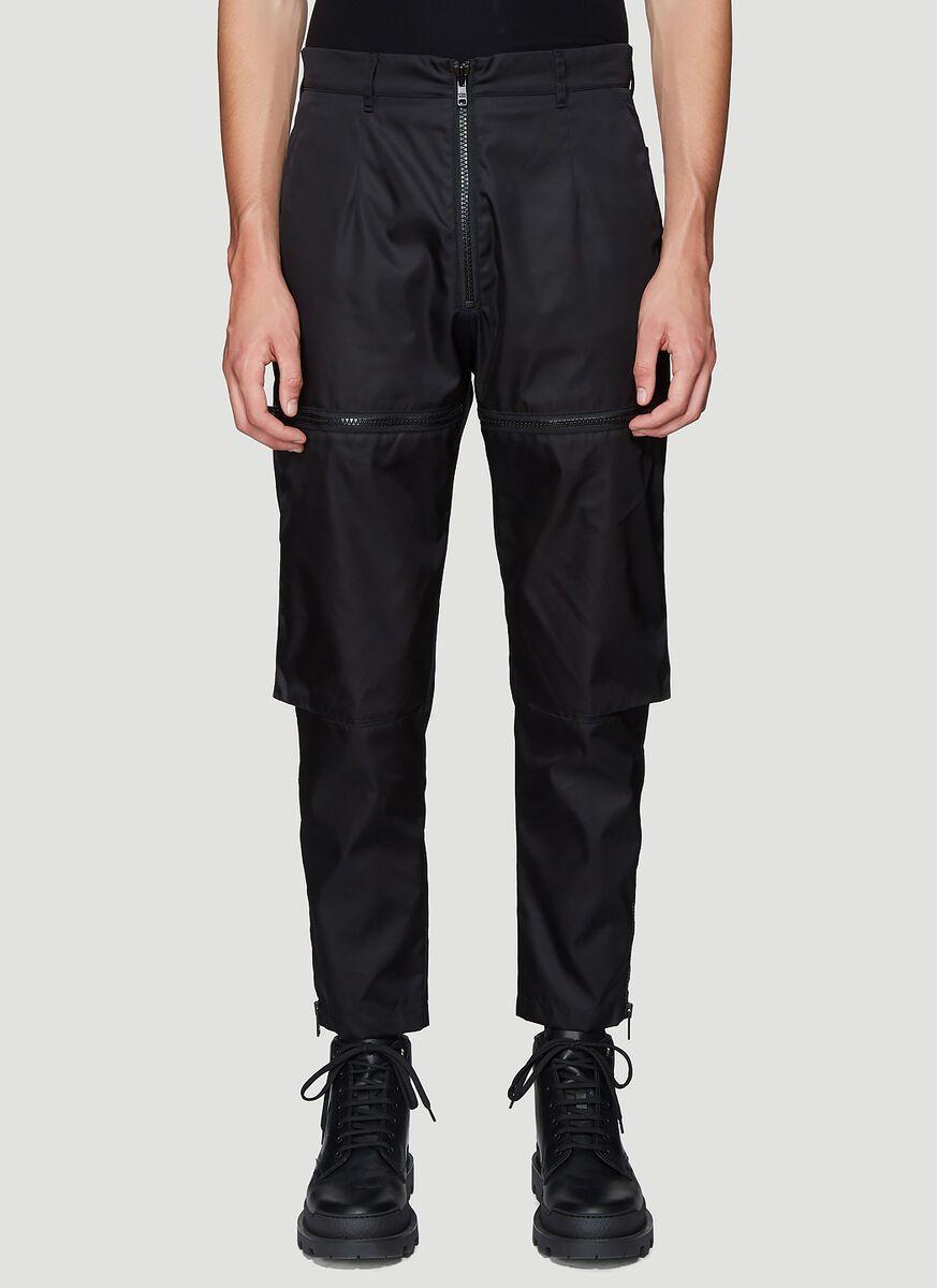 Prada Synthetic Zip-up Cargo Pants in Black for Men - Lyst