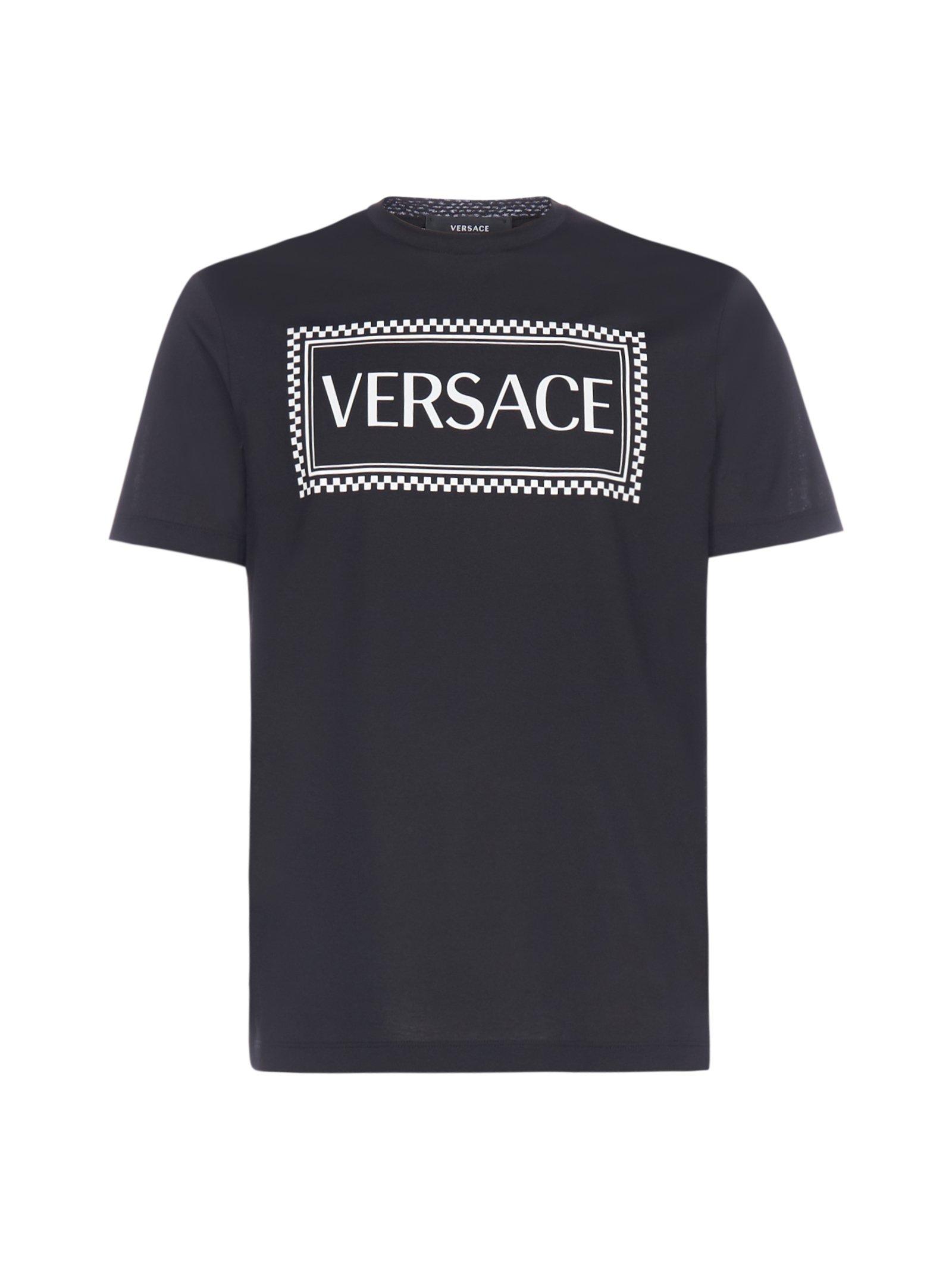 Versace Box Logo T-shirt in Black for Men | Lyst