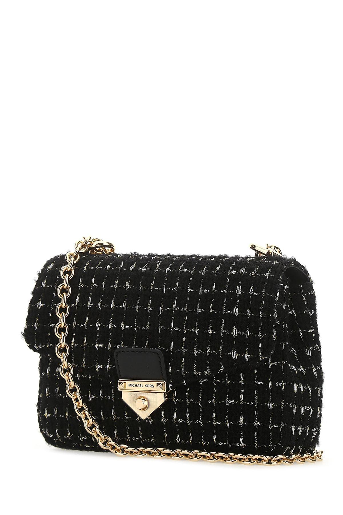 MICHAEL Michael Kors Soho Small Tweed Shoulder Bag in Black