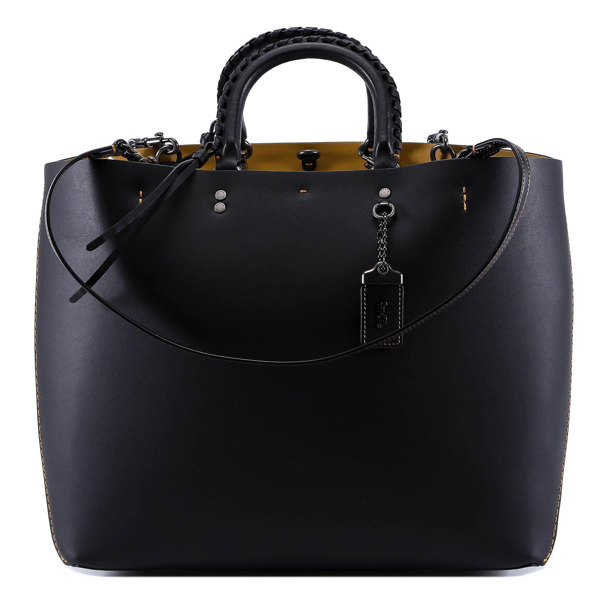 COACH Leather Rogue Tote Bag in Black - Lyst