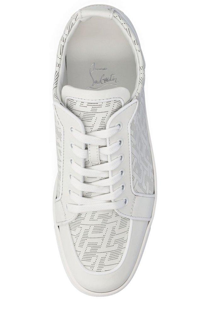 Christian Louboutin Men's Rantulow Techno CL Leather Low-Top Sneakers