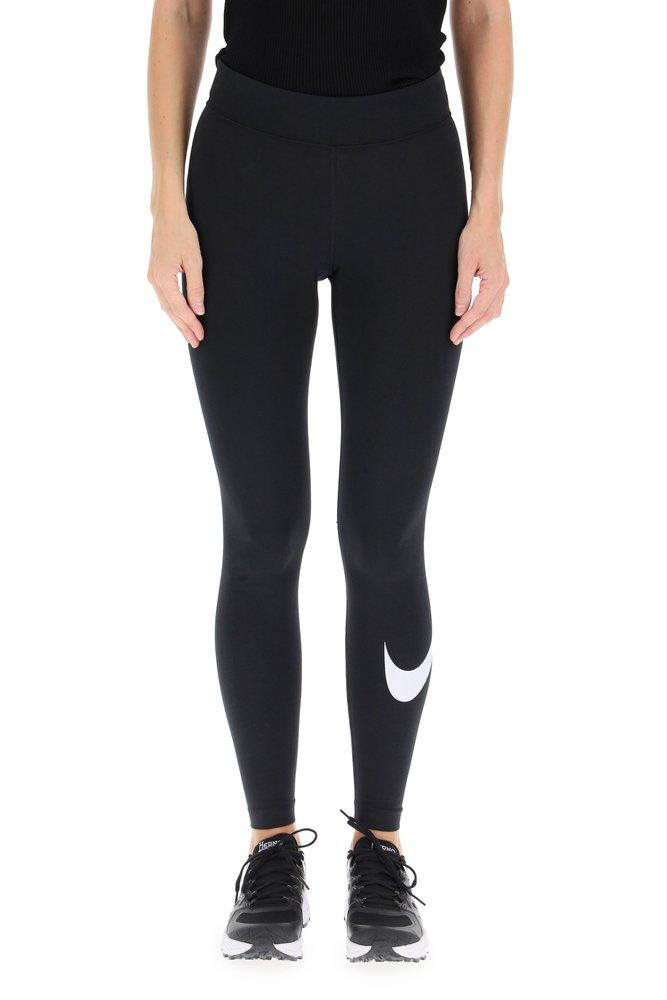Nike Swoosh Printed Leggings in Black | Lyst