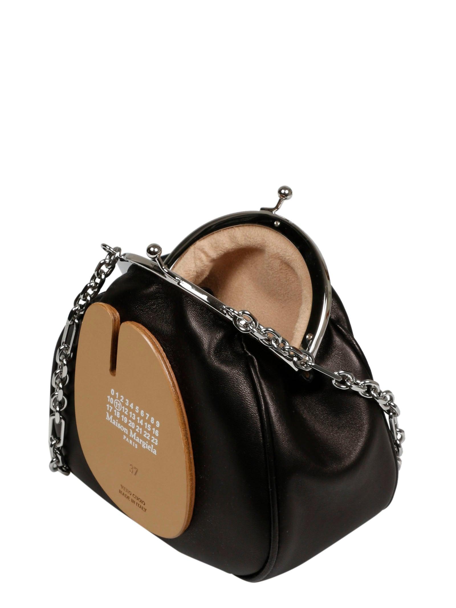 Maison Margiela Leather Mini Pouch Tabi Bag in Black | Lyst