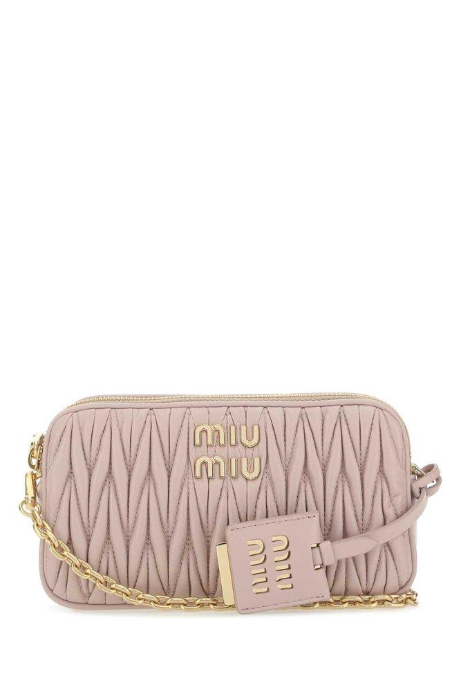 Miu Miu Plexi & Nappa Leather Mini Bag in Pink Womens Shoulder bags Miu Miu Shoulder bags 