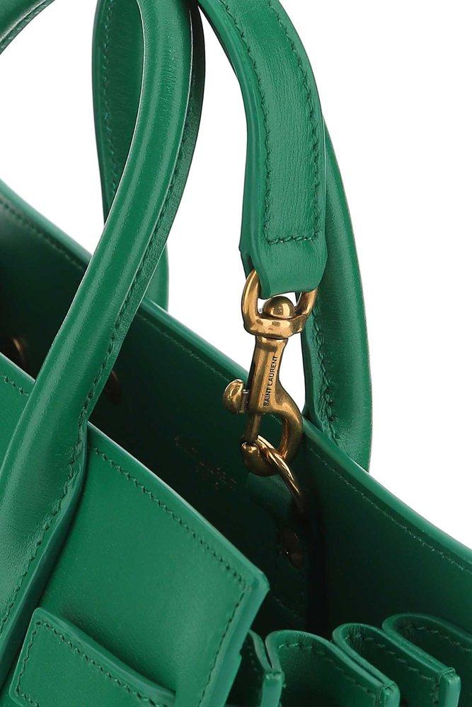 Saint Laurent Green Croc Embossed Leather Nano Classic Sac De Jour Tote Saint  Laurent Paris