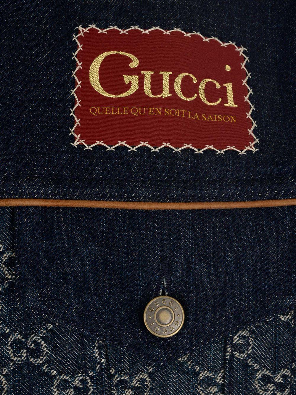 Vintage GUCCI GG Monogram Zipper Logo detail 90's Logo Denim Jean Jacket S  M L