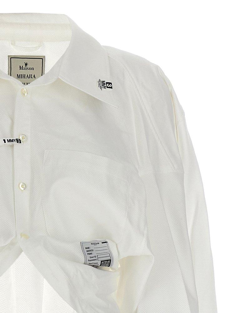 Maison Mihara Yasuhiro Cropped Dobby Shirt in White | Lyst