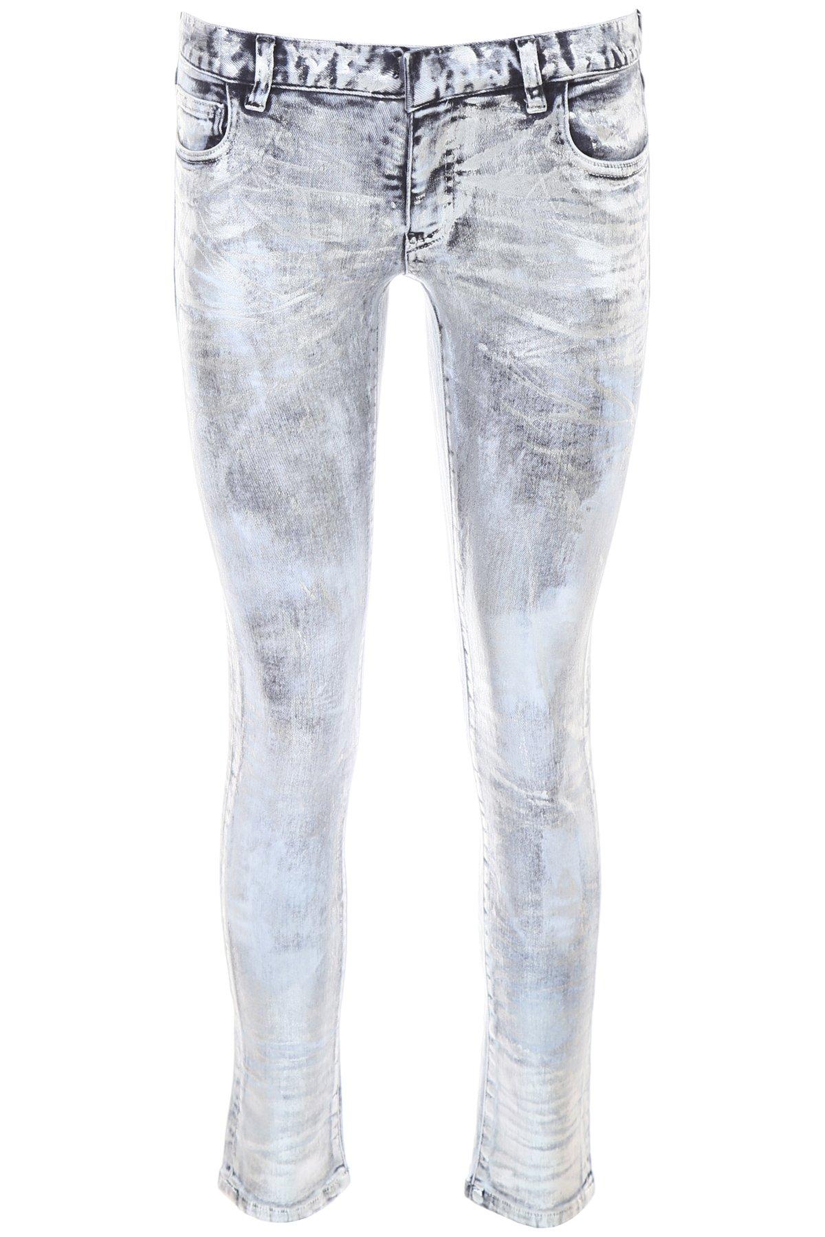 Faith Connexion Silverlaminated Stretch Cotton Denim Jeans in Grey