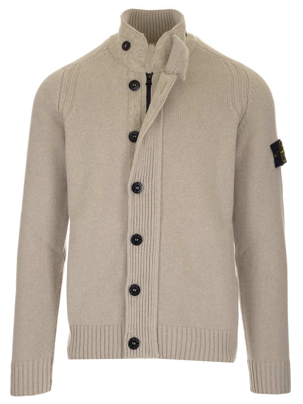 stone island knitted cardigan