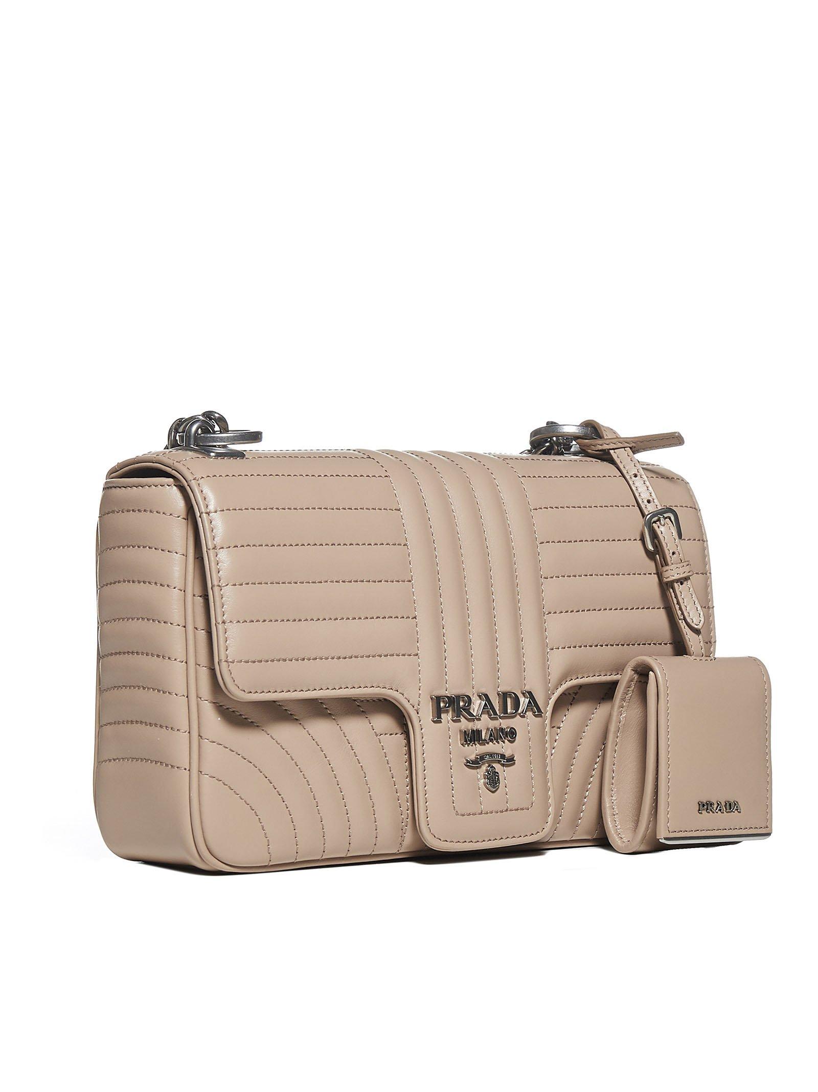 Prada Leather Medium Diagramme Shoulder Bag in Beige (Natural) Lyst