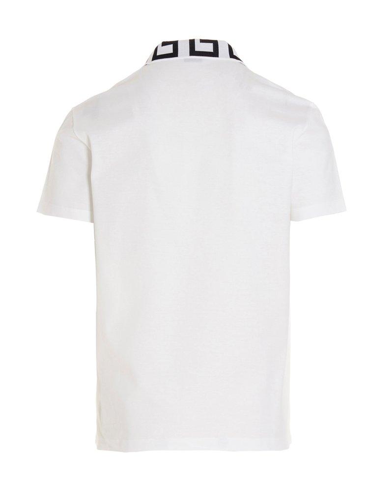 replica Sympton Aanhankelijk Versace Logo Embroidery Polo Shirt in White for Men | Lyst