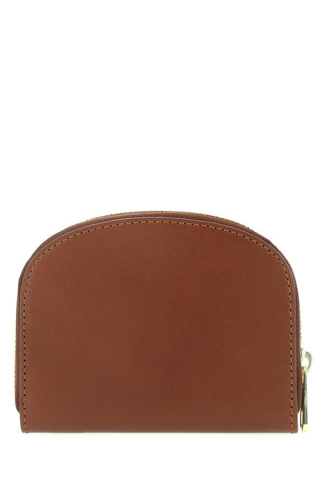 A.P.C. Demi Lune Compact Wallet in Brown | Lyst