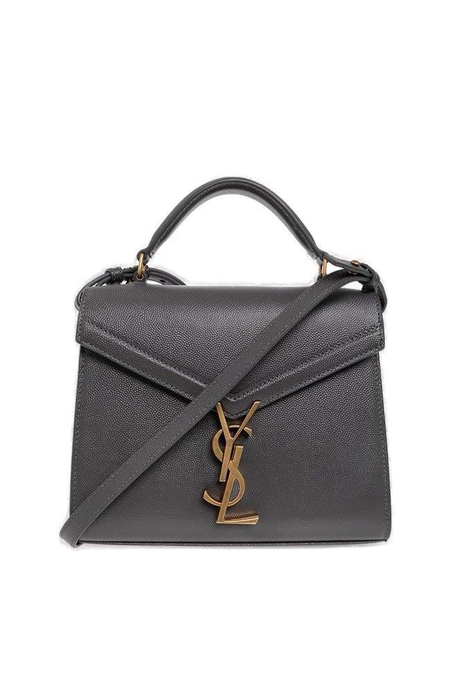 Saint Laurent Cassandra Logo Plaque Tote Bag In Black Lyst