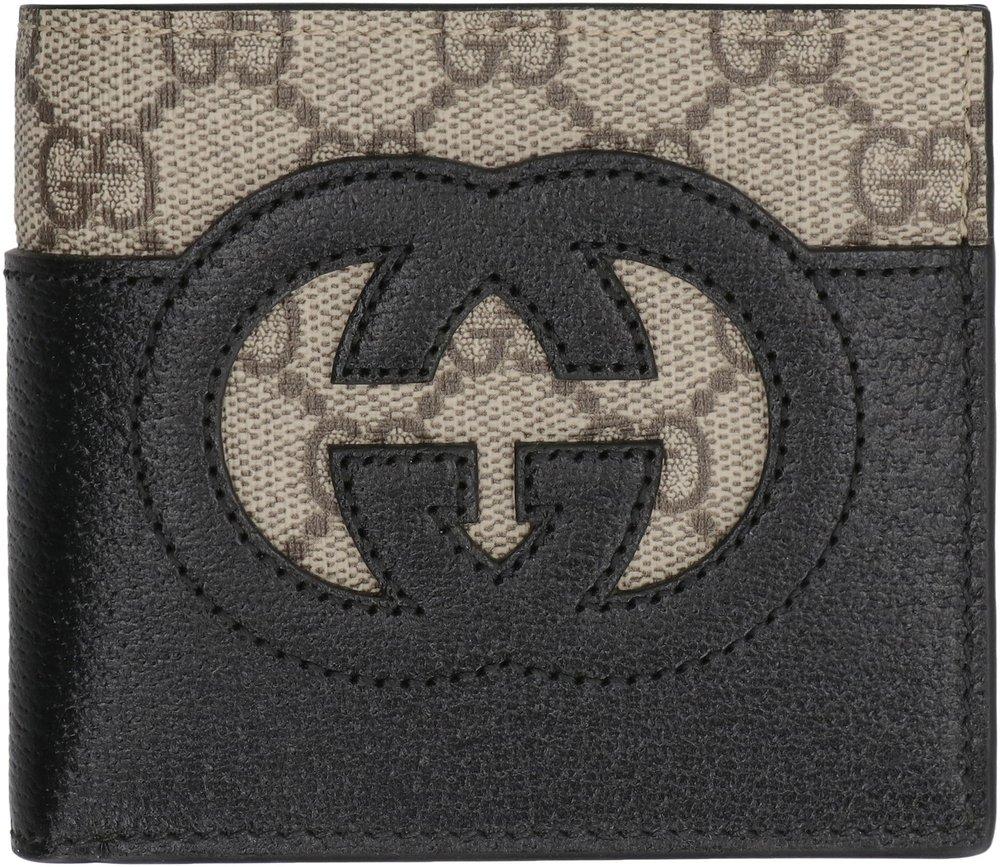 Gucci Two-toned Interlocking G Bi-fold Wallet in Gray for Men | Lyst