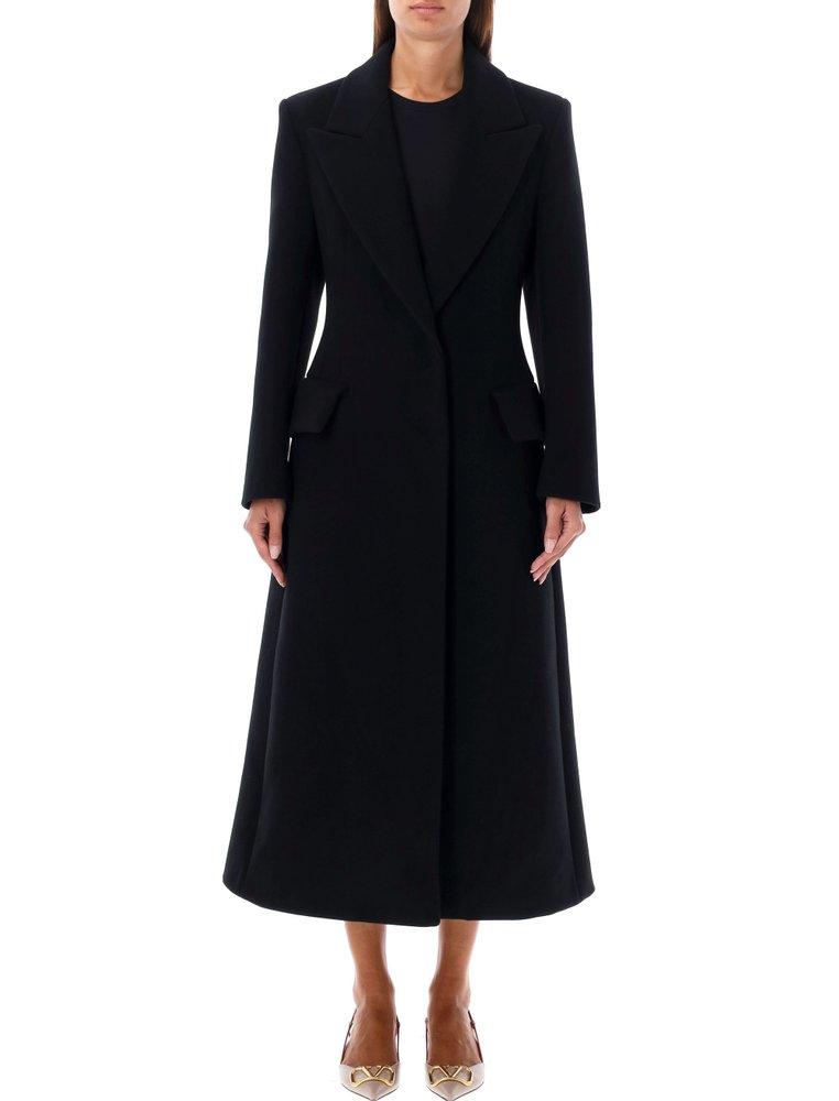 Valentino Single breasted Straight Hem Coat in Black Lyst