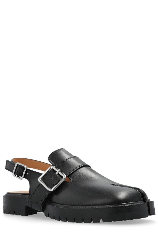 サンダル・ミュール MAISON MARGIELA Lace Up Pool Slides in Black Lace-up rubber slides in black - Maison Margiela | Mytheresa
