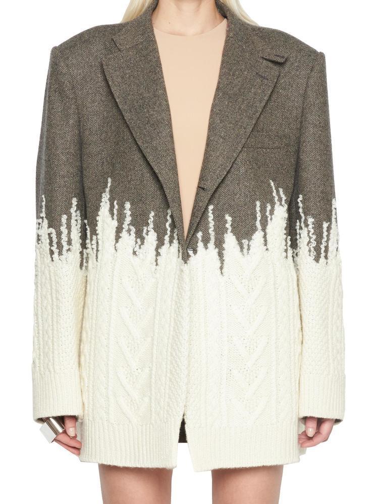 Maison Margiela Two-tone Micro Herringbone Wool And Knit Jacket | Lyst  Canada