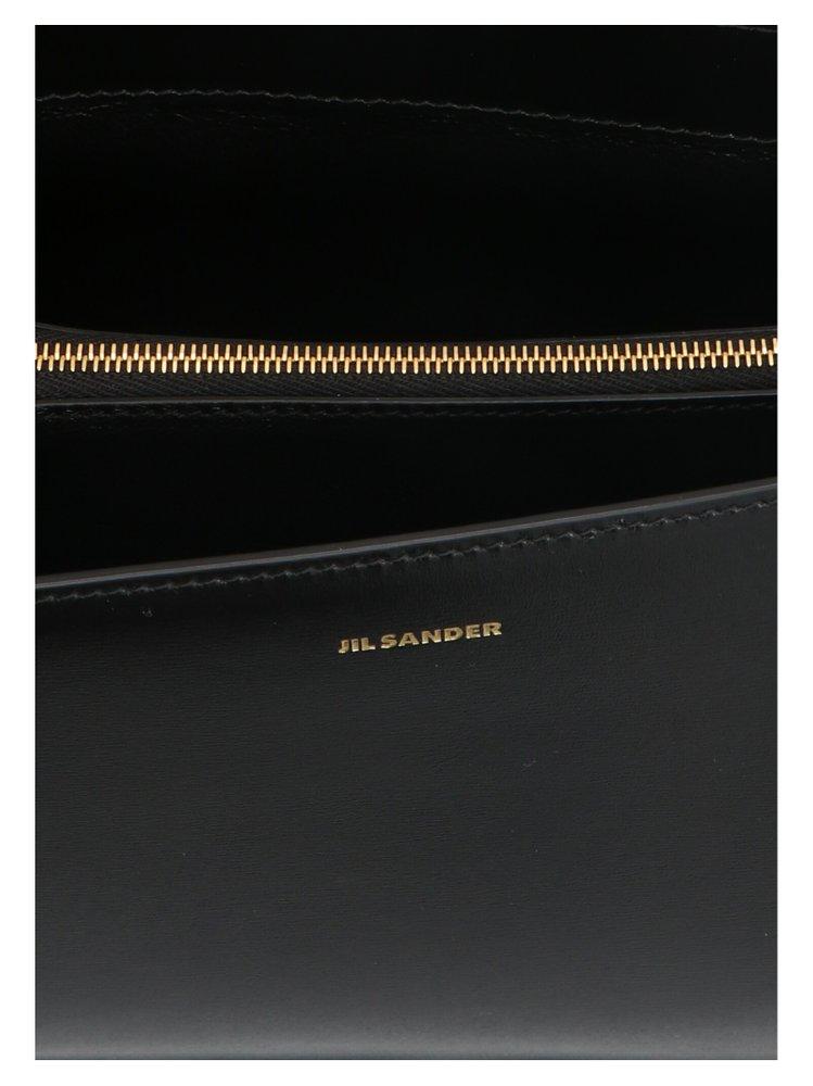 Jil Sander Logo Printed Open-top Shoulder Bag in Black | Lyst