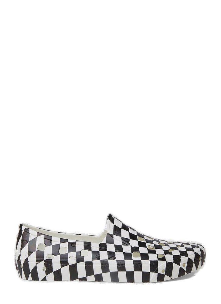 Vans Trk Checkerboard Slip Ons in White for Men | Lyst