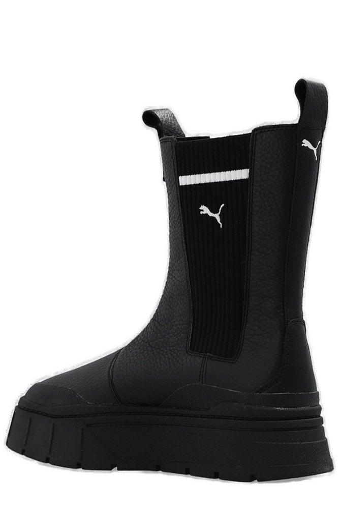PUMA Mayze Stack Chelsea Casual Wns Boots in Black | Lyst