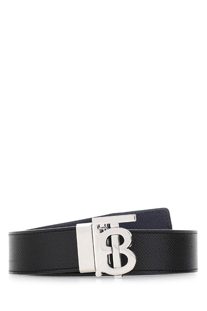 Burberry Tb Monogram Plaque Buckle Belt in Black