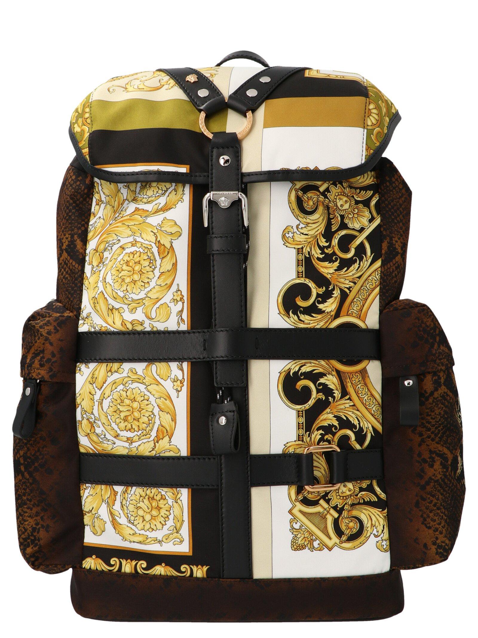 Botánico estrategia Quizás Versace Bondage Barocco Mosaic Print Backpack in Black | Lyst