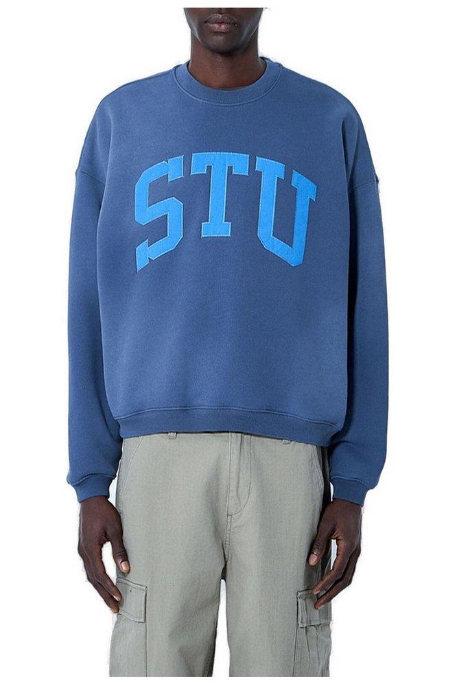 Stussy Stu Relaxed Crewneck Sweatshirt in Black for Men | Lyst