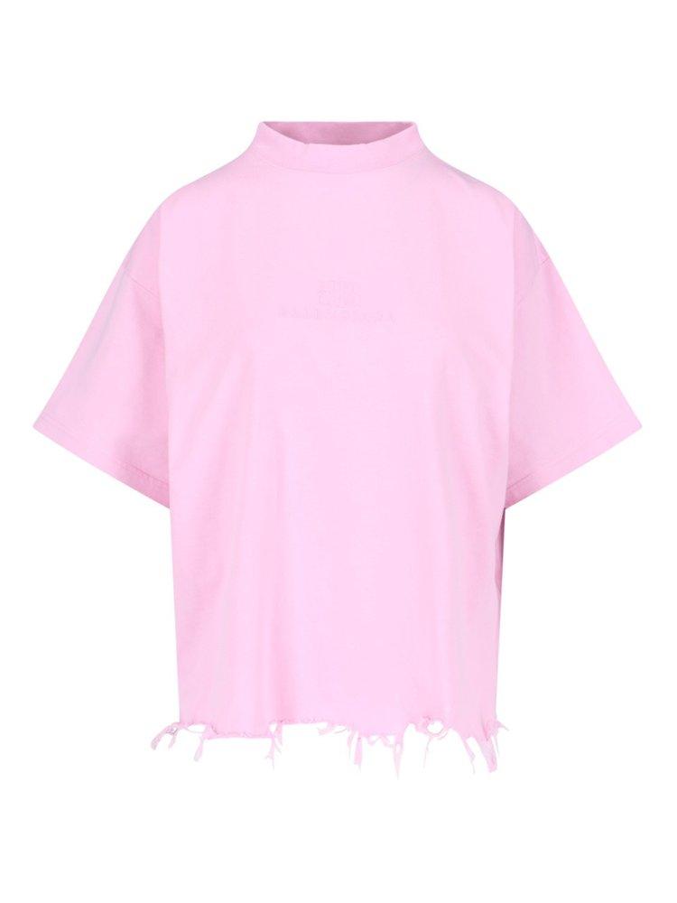 【BALENCIAGA】プリントコットンジャージーTシャツ Pink Balenciaga - Pink Cotton Logo T-Shirt | Childrensalon Outlet