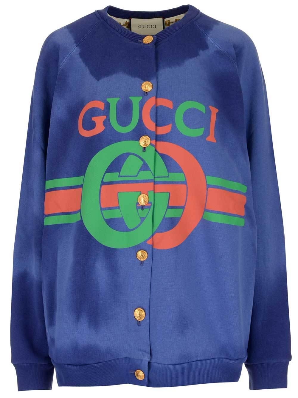 Gucci Logo Button-up Sweater - Lyst