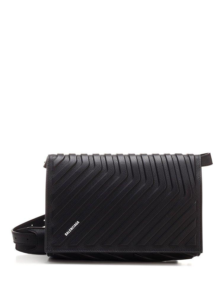 Balenciaga Car Flap Logo Printed Shoulder Bag in Black for Men | Lyst