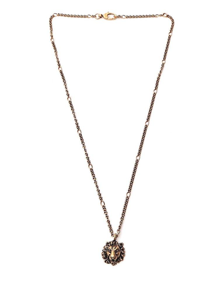 snemand Eksklusiv trimme Gucci Lion Head Pendant Necklace in Metallic | Lyst