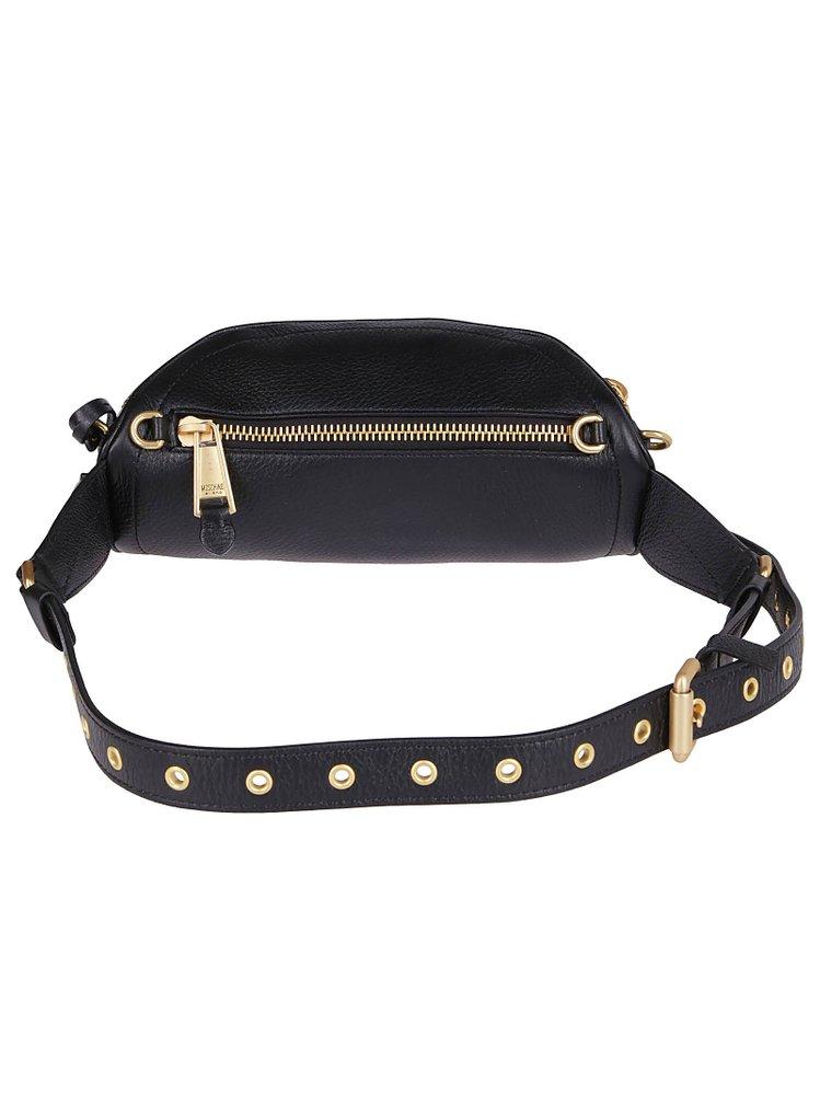 Moschino logo plaque belt bag - Black