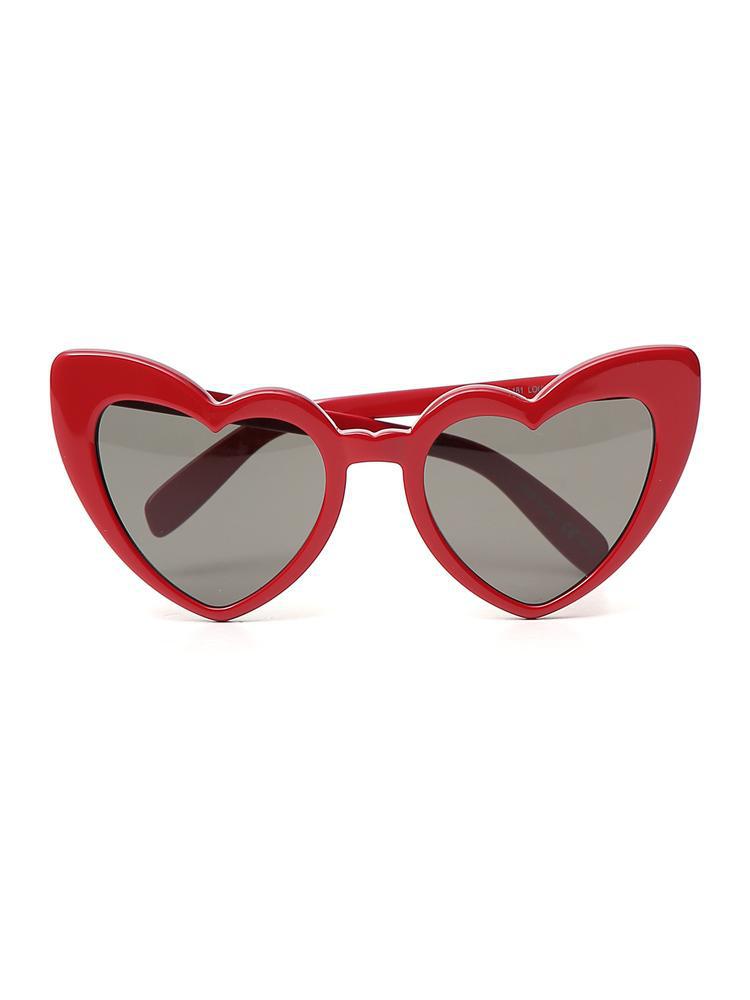 Saint Laurent Lou Lou Heart Framed Sunglasses in Red - Lyst