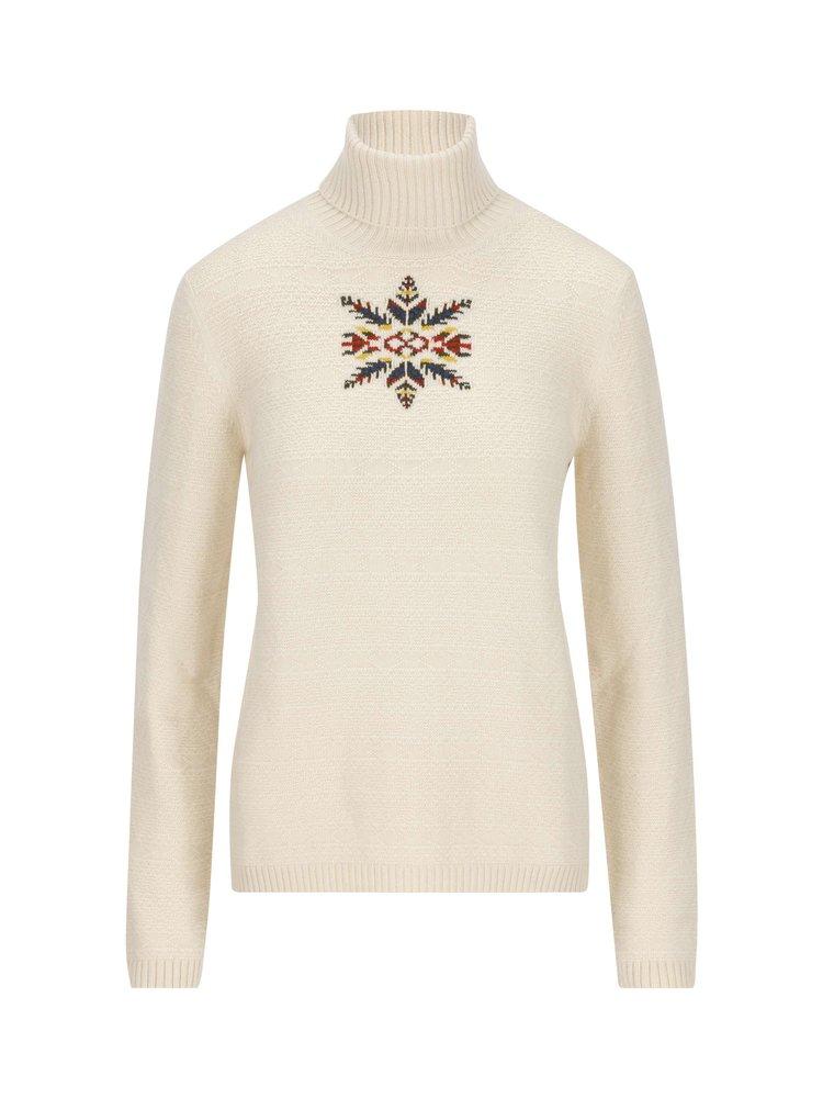 Loro Piana Bernina Intarsia High-neck Sweater in White | Lyst