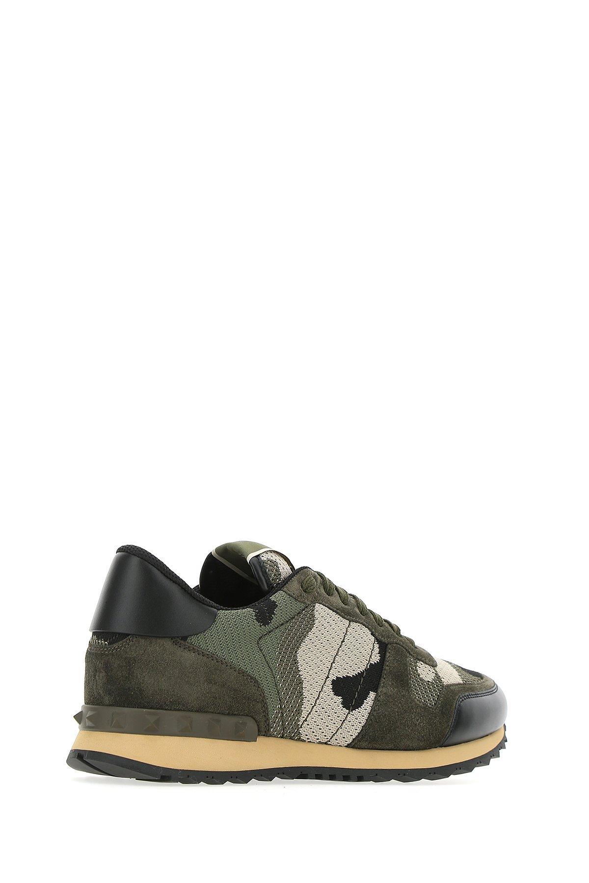 Valentino Garavani Rubber Mesh Fabric Camouflage Rockrunner Sneaker in ...