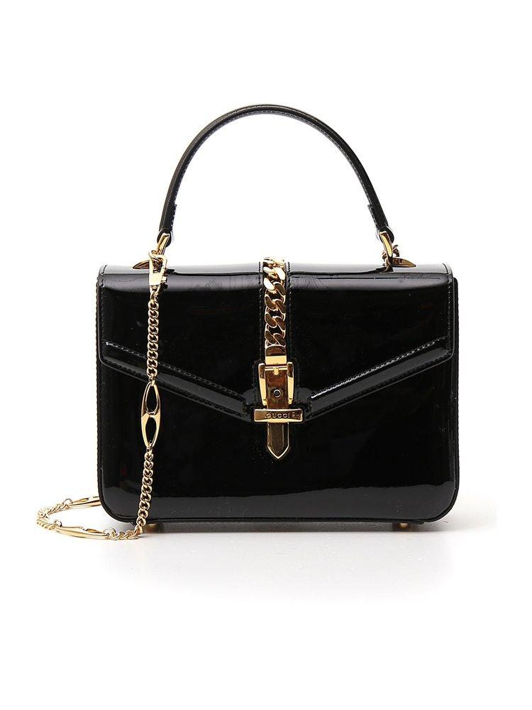 Gucci Sylvie 1969 Top Handle Bag in Black | Lyst