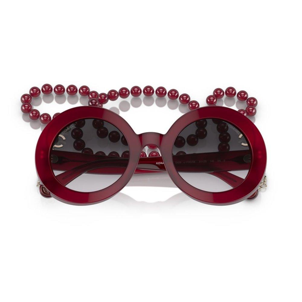 Chanel Round Frame Sunglasses in Red