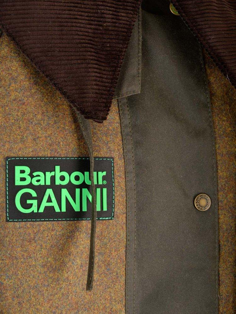 Barbour X Ganni Short Burghley Quilted Wax Jacket in Gray | Lyst Barbour X Ganni Short Burghley Quilted Wax Jacket in Gray | Lyst