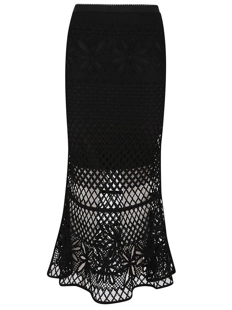 スカート Pinko CRISPO LONG CROCHET EFFECT SKIRT pinko-Black-Crispo-Fancy-