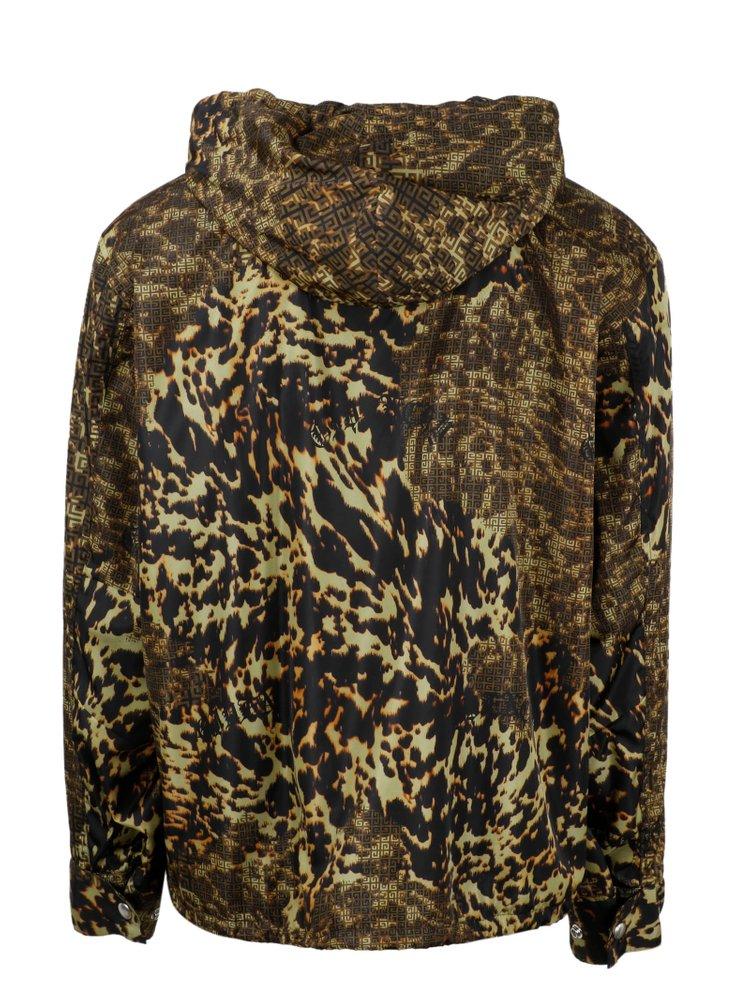 Givenchy Animal Print Hooded Jacket in Green for Men | Lyst