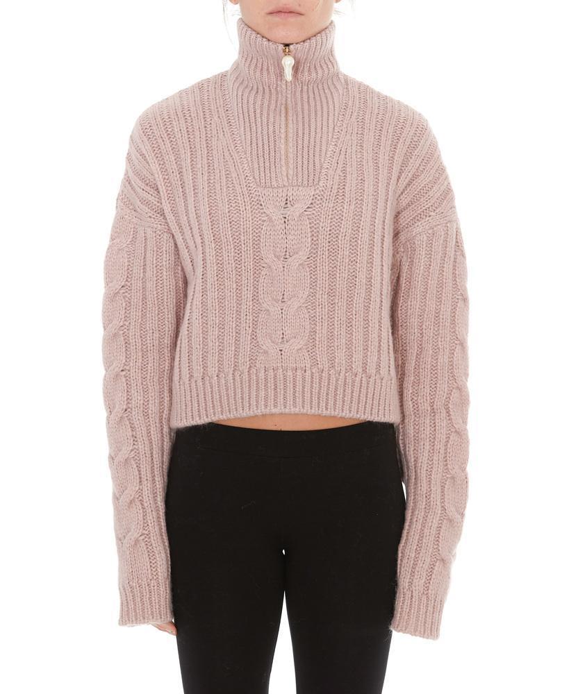 nanushka pearl zip sweater