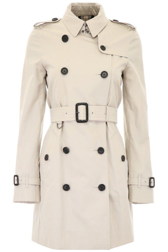 Burberry Kensington Belted Trench Coat in Natural | Lyst