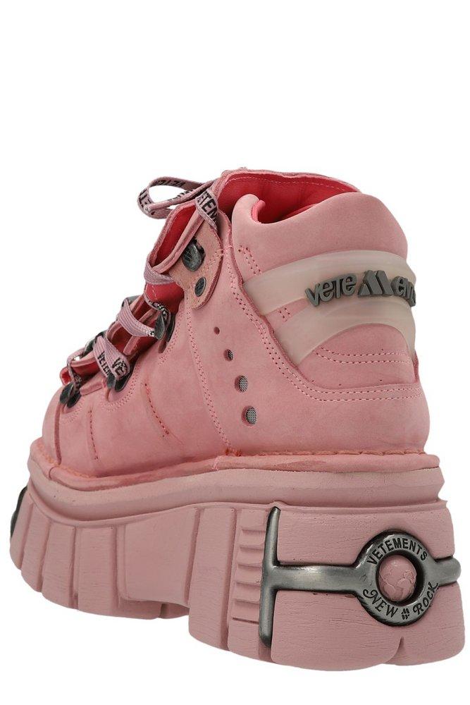 Vetements X Newrock Platform Sneakers in Pink