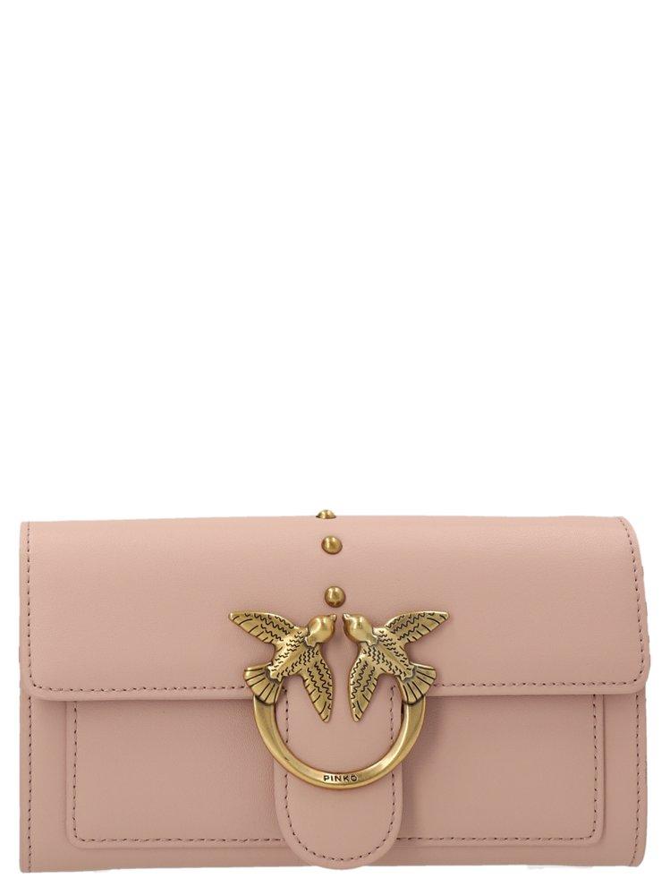 Pinko Love Bell Chain-link Foldover Crossbody Bag in Pink