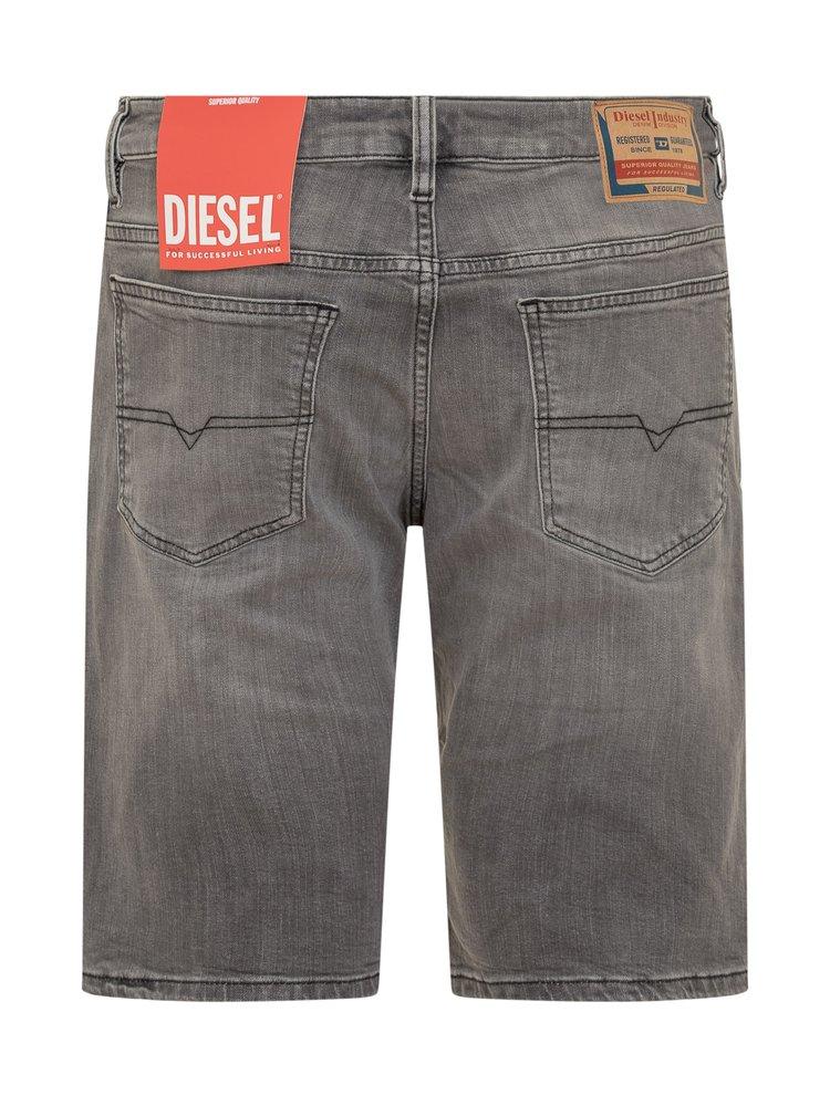 DIESEL Logo Patch Denim Shorts in Gray for Men | Lyst