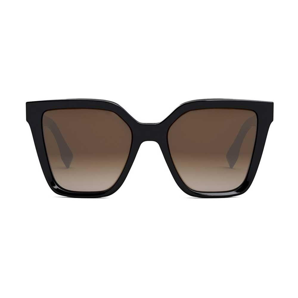 Fendi Lettering Square Sunglasses, 55mm - Black/Brown Gradient