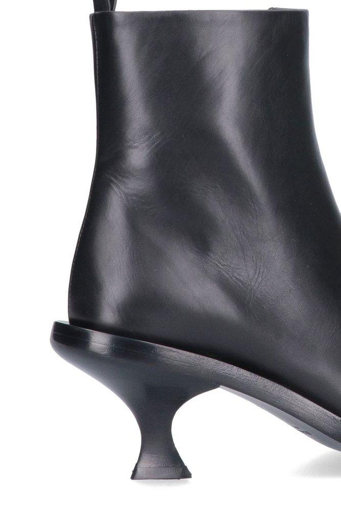Jil Sander Louis Pointed-toe Ankle Boots in Black | Lyst