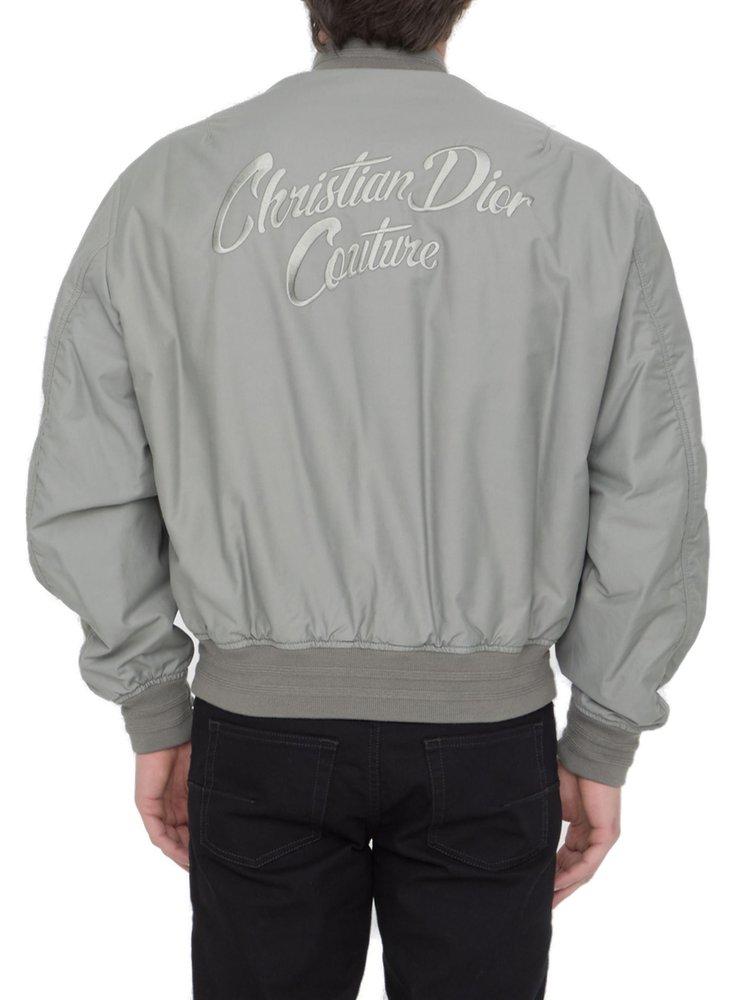Dior Cotton Blend Bomber Jacket With Dior Patch And