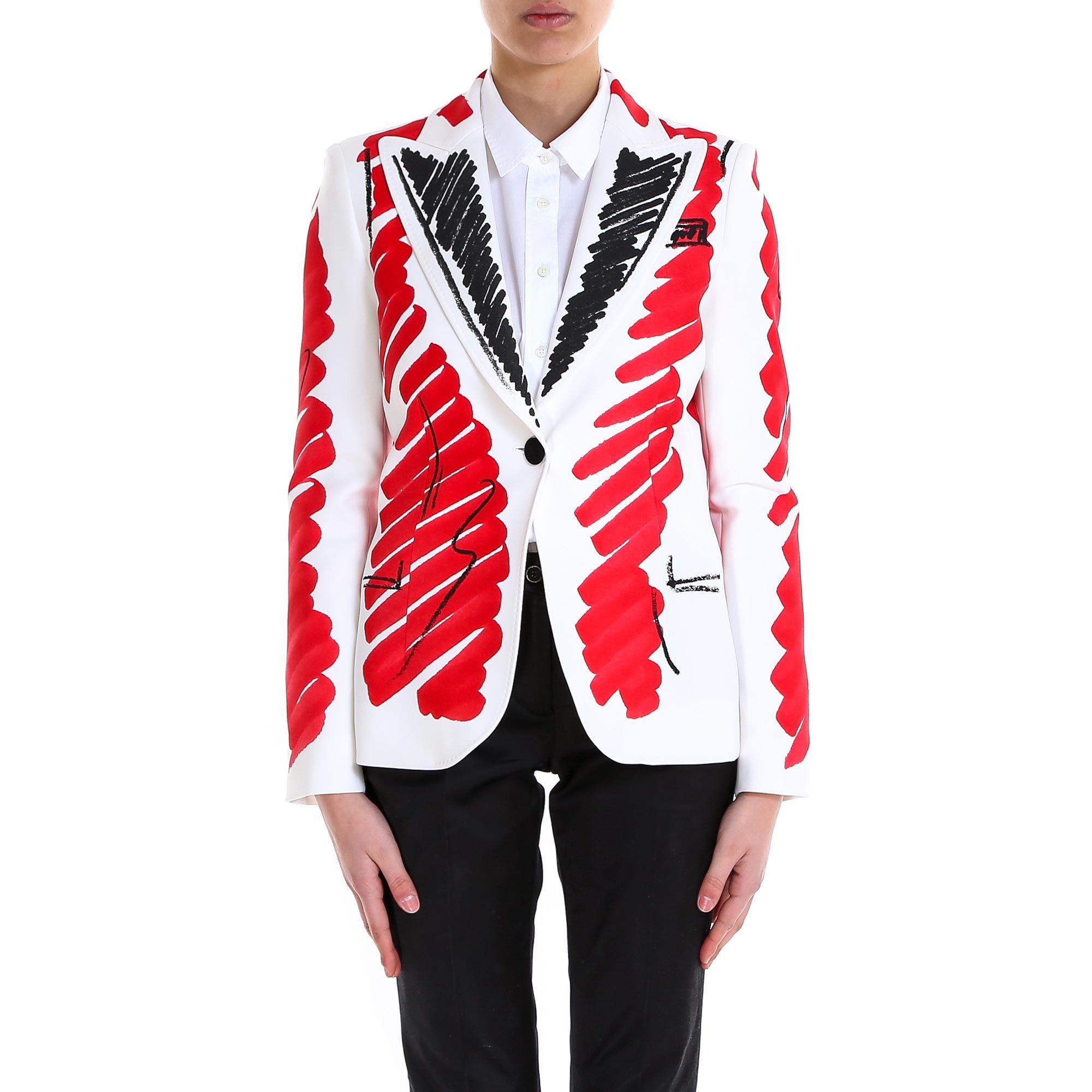 Moschino Brushstroke Blazer in White | Lyst