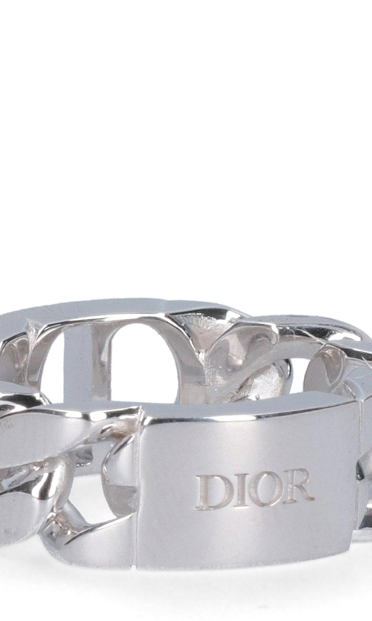CD Icon Thin Chain Link Bracelet Silver